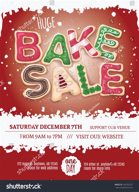 Christmas Bake Sale Flyer Template Hand Stock Vector 342762227