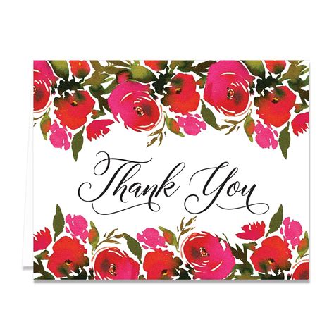 Red Roses Thank You Card Coll 1b Thank You Cards Your Cards Cards