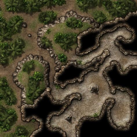 Jungle Hills Caves Wilderness Fantasy Map Adventure Map Dungeon Maps