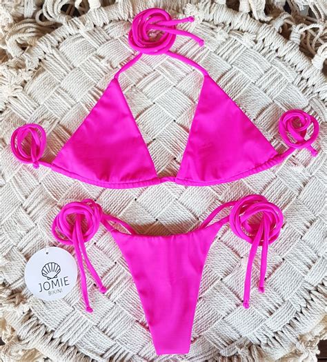 Classic Thong Bikini Set Hot Pink Jomie Bikini