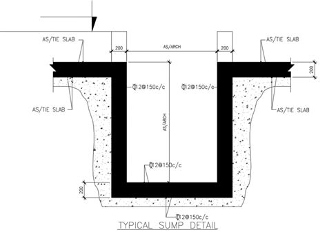 Typical Sump Slab Construction Details Dwg File Cadbull