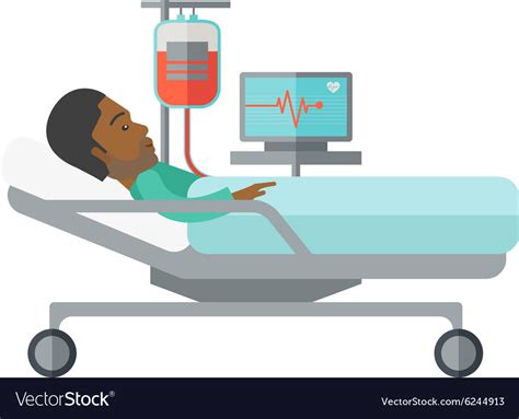 Patient Lying In Bed Royalty Free Vector Image