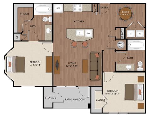 Selecting The Right Two Bedroom Apartment Floor Plans Apartments For
