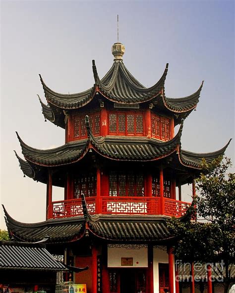 Buddhist Pagoda Shanghai China Photograph Architecture Du Japon