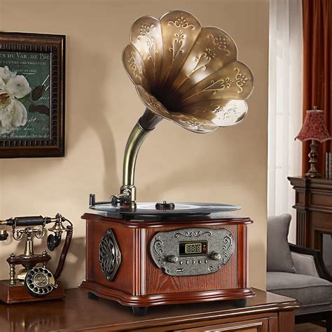 Buy Lugulake Record Player Retro Turntable All In One Vintage Phonograph Nostalgic Gramophone