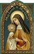 St. Clare Holy Card (embossed) | St clare's, Catholic pictures, Saint ...