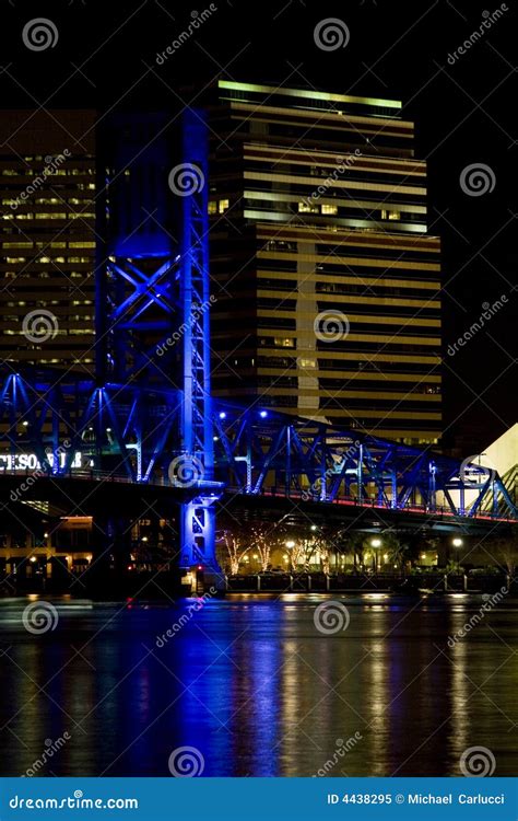City Of Jacksonville Florida At Night Stock Image Image Of Night