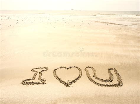 Writing On Sand In The Sea Beach Stock Image Image Of Love Sand 57234913