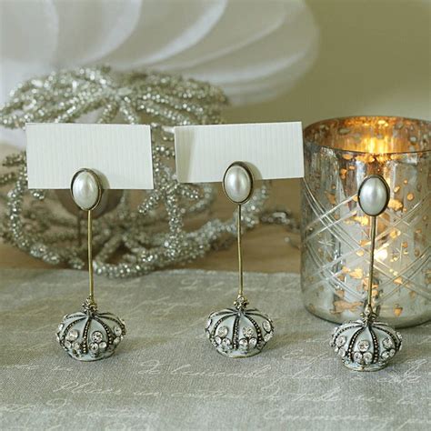 Wedding Place Card Holder With Diamante And Pearl Trim Place Card Holders Wedding Wedding