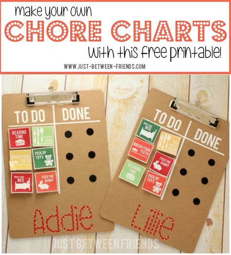 Diy Chore Chart Printable Just Jonie