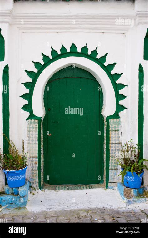 Morocco Tangier Medina Door Old City Stock Photo Alamy