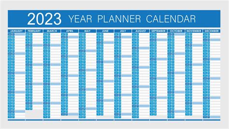 Planificador Del Año 2023 Calendario Del Planificador De Pared Color