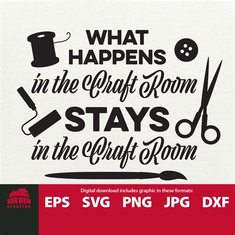 What Happens In The Craft Room Stays In The Craft Room Svg Etsy