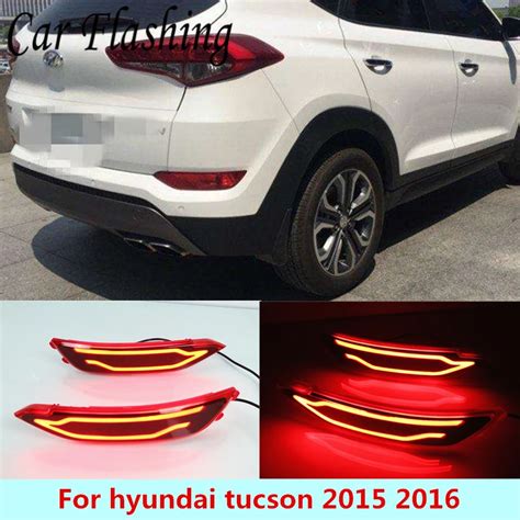 2pcs For Hyundai Tucson 2015 2016 2017 2018 Car LED Reflector Lamp Rear