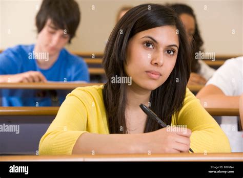 Student In Class Taking Notes Selective Focus Stock Photo Alamy