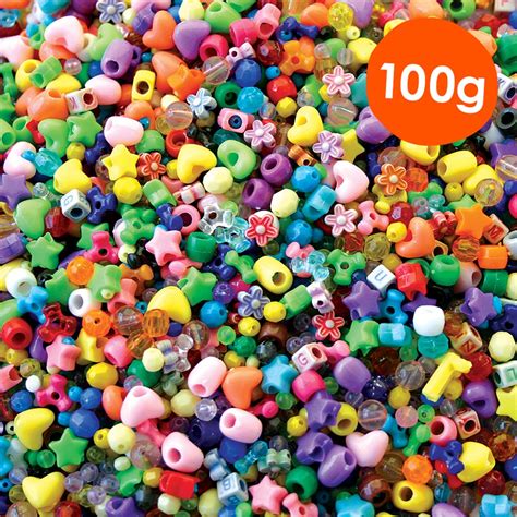 Assorted Beads 100g Pack Beads And Jewellery Making Cleverpatch Art And Craft Supplies