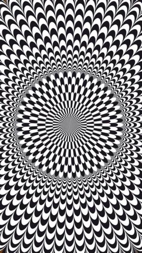 Black And White Monochrome Optical Illusion With Geometric Pattern Surreal Hypnotic Seamless