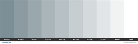 Tints Xkcd Color Steel Grey 6f828a Hex Colors Palette Colorswall