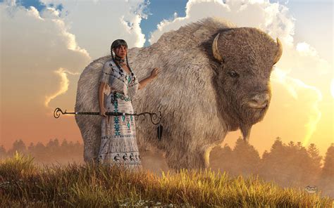 White Buffalo Calf Woman Digital Art By Daniel Eskridge Pixels Merch