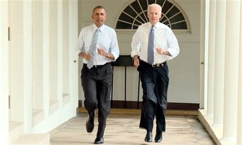 Barack Obama And Joe Biden Jog Through White House Video Us News The Guardian