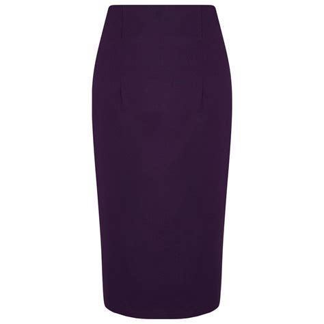 Cotton Purple Women S Pencil Skirt Uk 8 Only Etsy