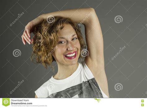 Close Up Portrait Of Beautiful Woman With A Huge Smile Stock Image Image Of Pretty Fashion