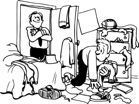 Bed Black And White Kids Cleaning Bedroom Clipart Black And White Free