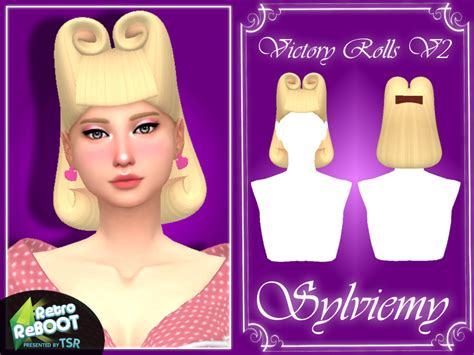 Retro Victory Rolls V2 Hair By Sylviemy At Tsr Sims 4 Updates