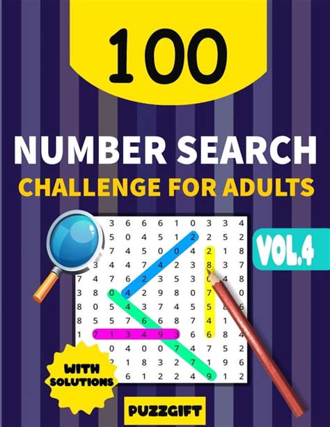 Number Search Book Number Search Challenge For Adults Volume 4big