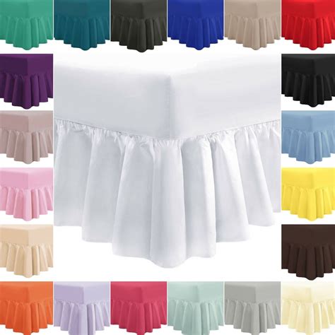 Extra Deep 30 Cm Fitted Sheet Frilled Bed Valance Single Double Super