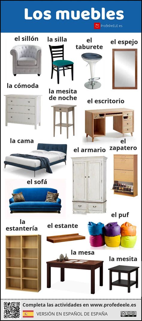 Los Muebles En Español Vocabulario Y Ejercicios C79