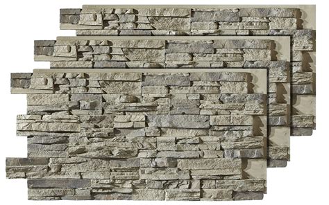 Buy Az Faux Sedona Faux Stone Wall Panels Slate Gray 3 Pack 24 High X