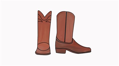 How To Draw A Cowboy Boot Step By Step Draw A Cowboy Boot Youtube