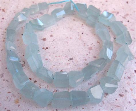 Aa Baby Blue Green Aquamarine Designer Faceted Nugget Beads India