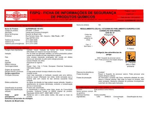 fispq ficha de informaÇÕes de seguranÇa de produtos quÍmicos