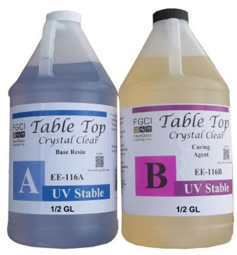 Crystal Clear Epoxy Table Top Resin 1 Gallon Kit