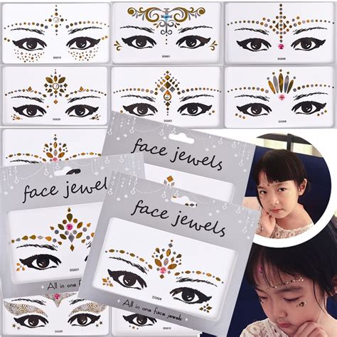 1sheet Face Jewels Rhinestones Adhesive Crystal Face Gems Beauty Body