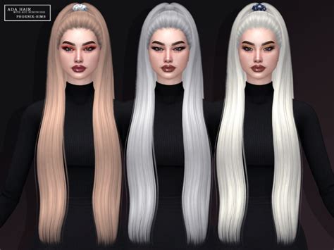 Ada Hair With Acc Scrunchie Hallie And Alivia Hairs At Phoenix Sims