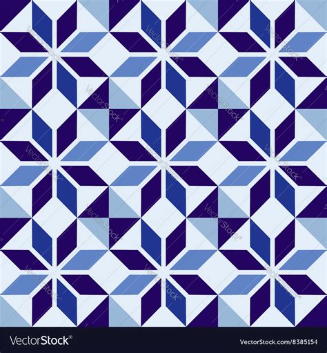 Traditional Portuguese Blue Mosaic Tile Pattern Vector Image