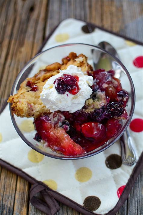 It only takes about 15 minutes from start to finish! SLOW COOKER APPLE BLUEBERRY COBBLER | The Salty Pot