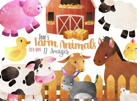 Farm Animals Graphics Set Digitalartsi