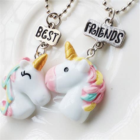 2pcs Unicorn Friendship Or Best Friend Necklaces And Pendants For