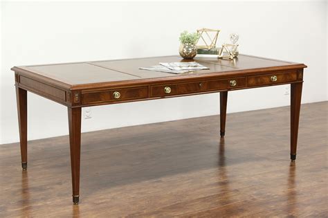 Welcome to our pick of the best office desks of 2021. SOLD - Traditional Vintage Executive or Library Table Writing Desk, Leather Top - Harp Gallery