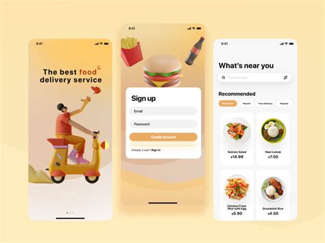 Food Delivery Mobile App Landing Page And Sign Up By W Pei Ning On