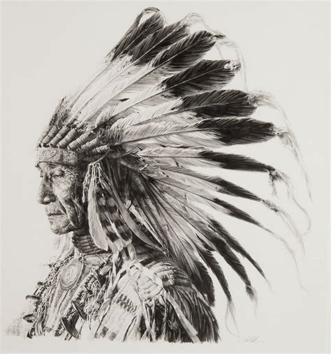 Paul Calle Sioux Indian Chief Native American Drawing Native