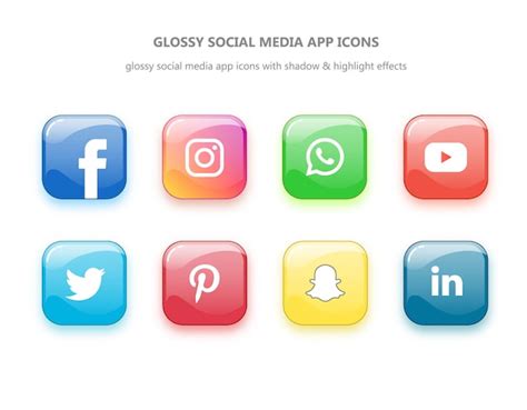 Free Vector Glossy Social Media Icons Collection