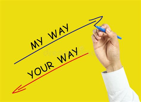 Businessman Hand Drawing My Way And Your Way Concept Stock Image