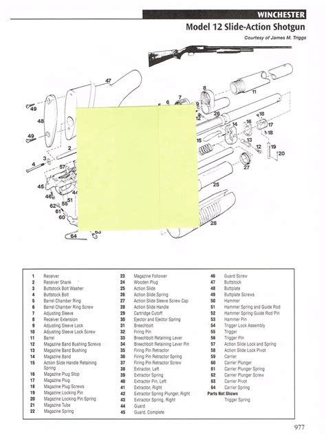 Winchester Model 12 1200 Slide Action Shotgun Exploded Viewparts List