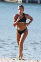 Jessica Woodley In Yellow Bikini On The Beach In Barbados