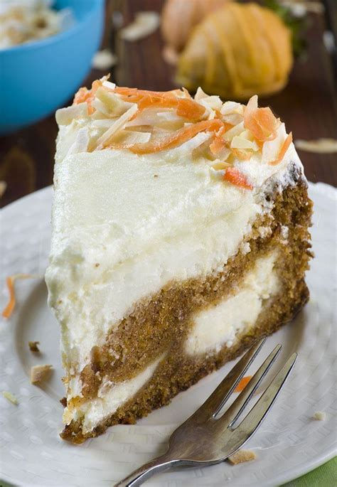 Carrot Cake Cheesecake An Easter Dessert With Cream Cheese Frosting